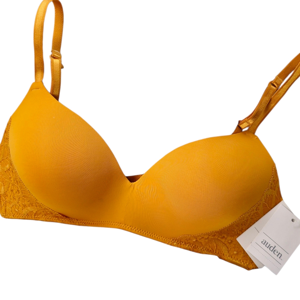 👚 TOPS  | Auden Mustard Yellow Lace Bra